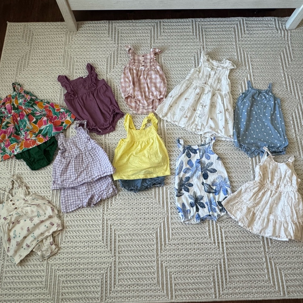 Carter's Girls Mixed Colorful Sleeveless & Ruffle Rompers and Tops